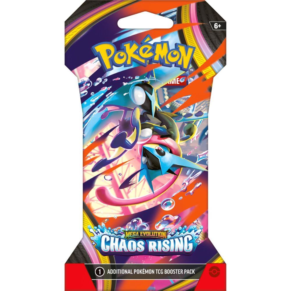 Комплект карти за игра, Pokemon TCG, Mega Evolution, Chaos Rising Sleeved Booster