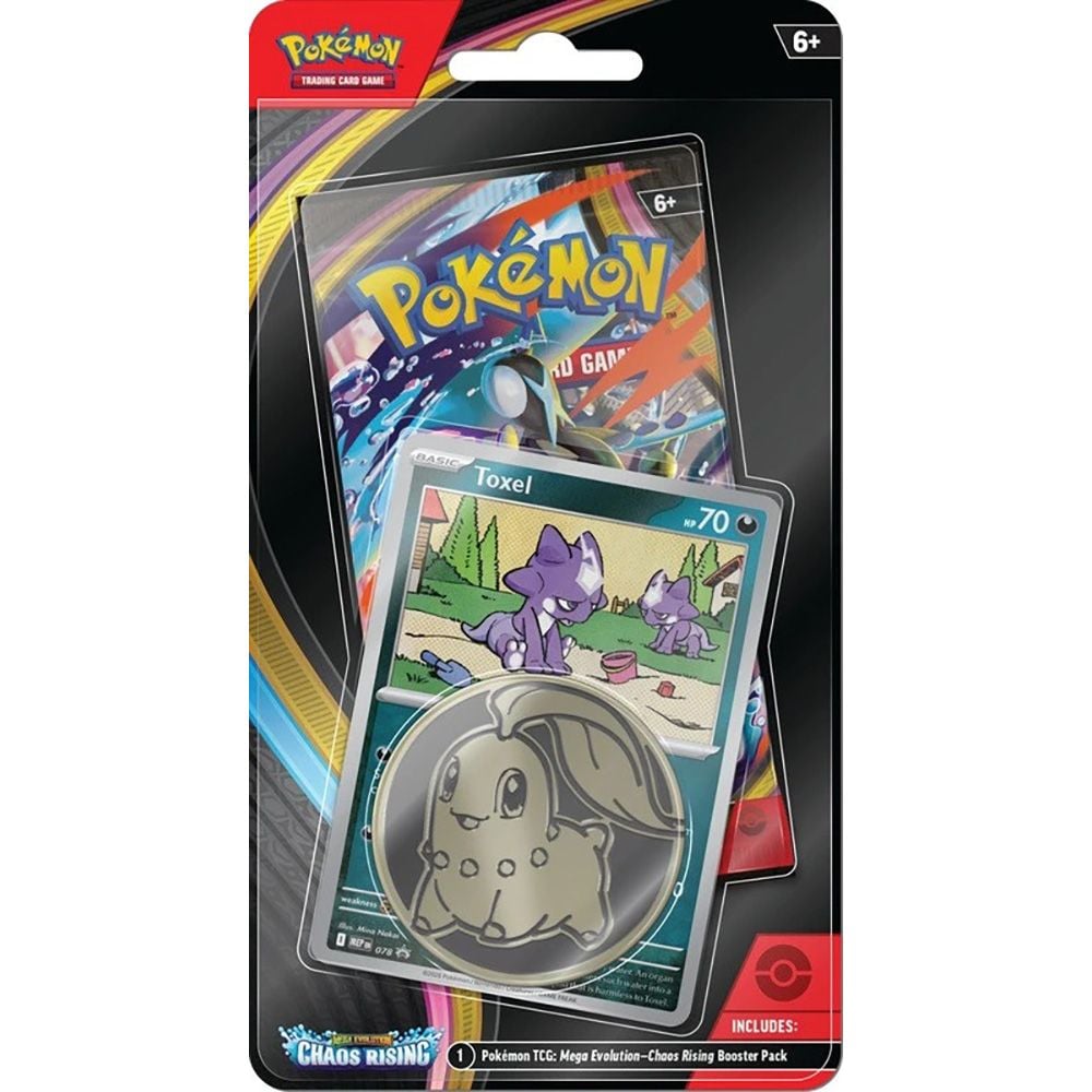 Комплект карти за игра, Pokemon TCG, Mega Evolution, Chaos Rising, Checklane Blister