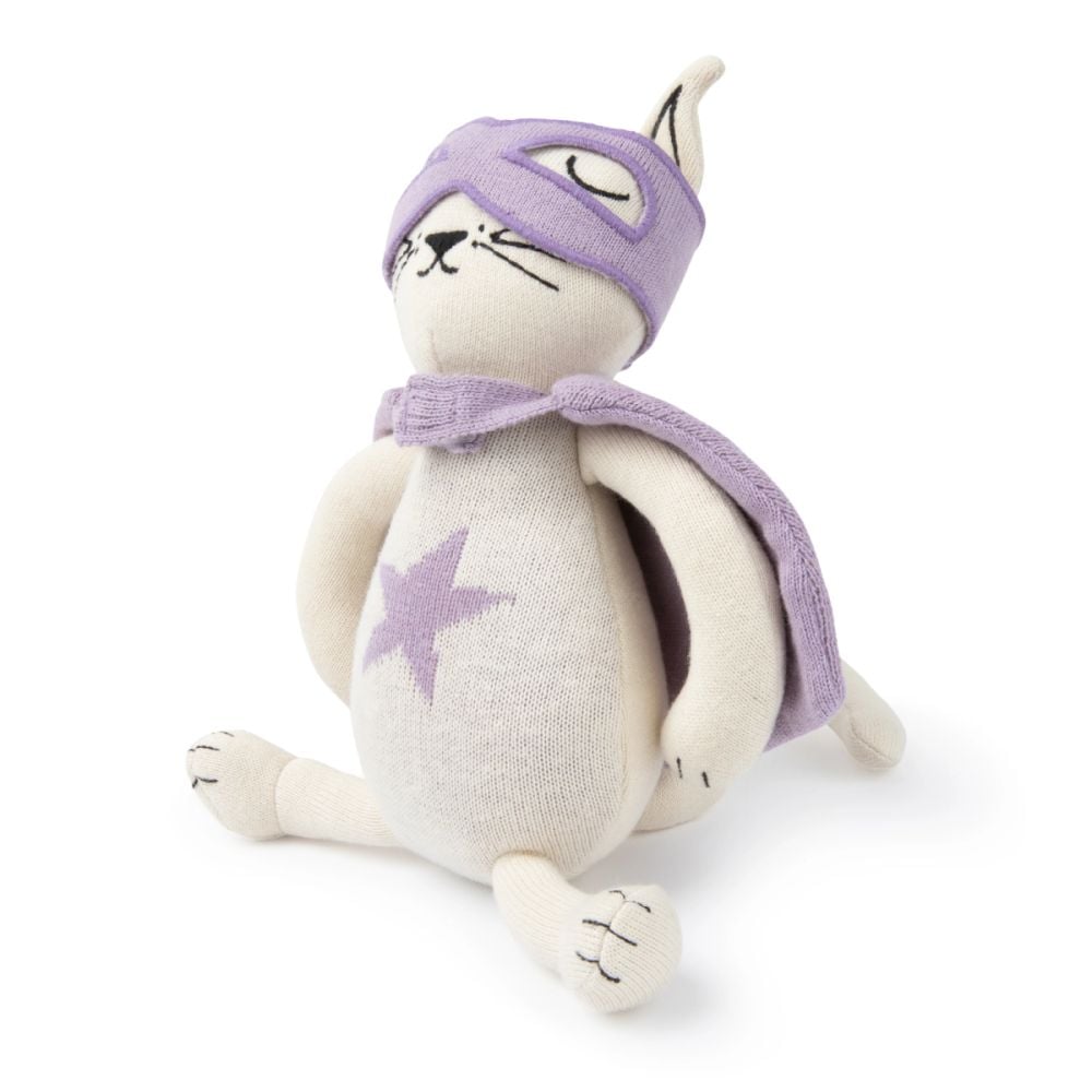 Плюшена играчка от органичен памук Picca Loulou, Супер котка Кати, 25 см