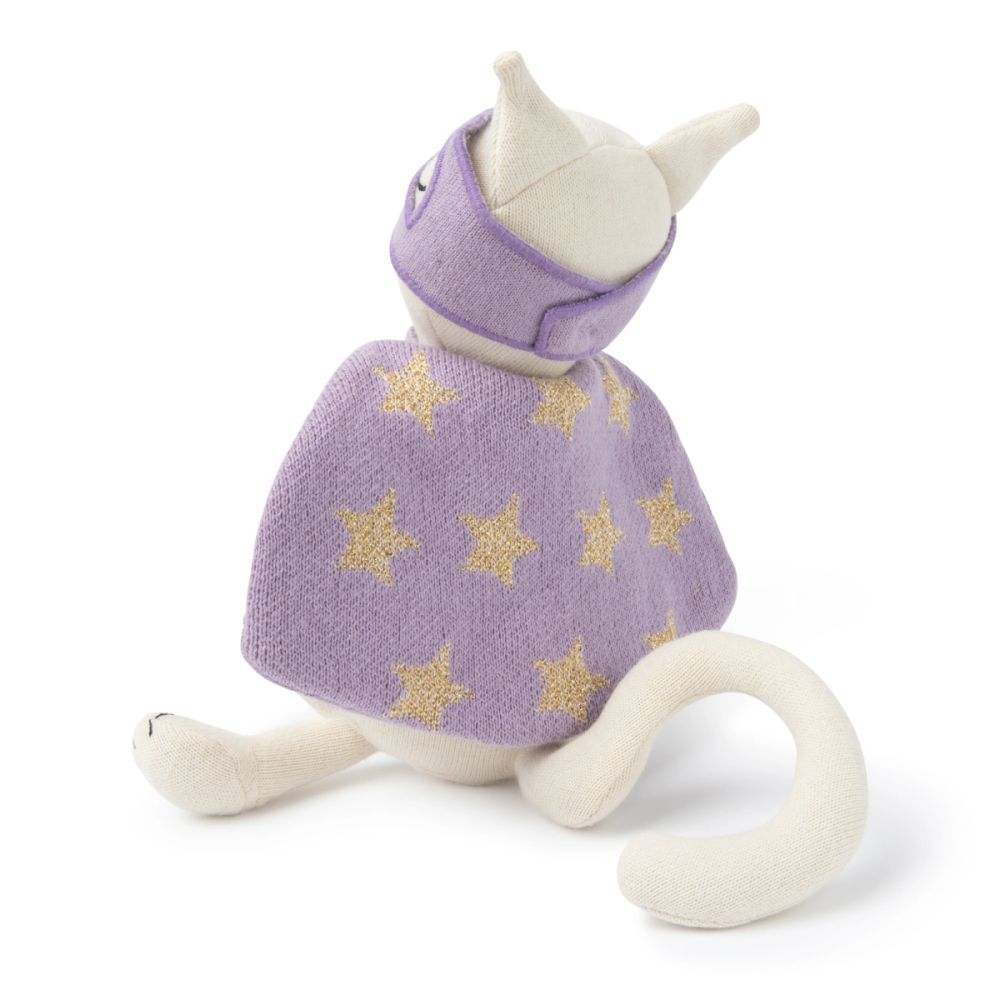 Плюшена играчка от органичен памук Picca Loulou, Супер котка Кати, 25 см