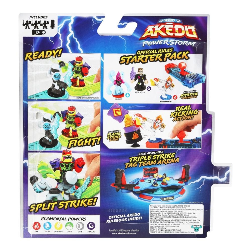Комплект 3 фигурки, Akedo, Starter Pack Legendary Kick Attack, S3, 15178