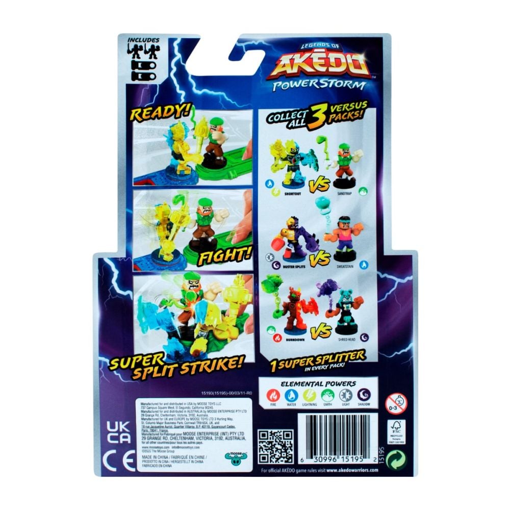 Комплект 2 фигурки Akedo, Power Storm, Buster Splits Vs Sweatstain, S4