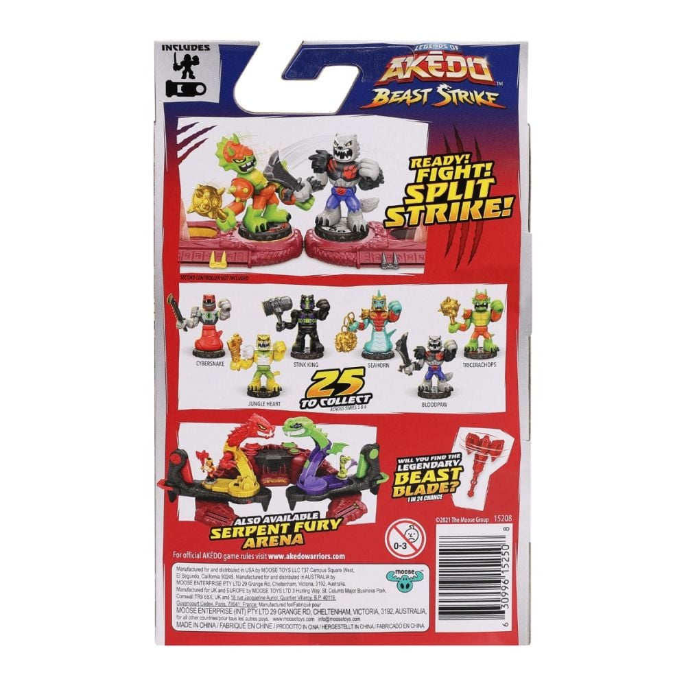 Фигурка с аксесоари, Akedo, Beast Strike, Tricerachops, S5