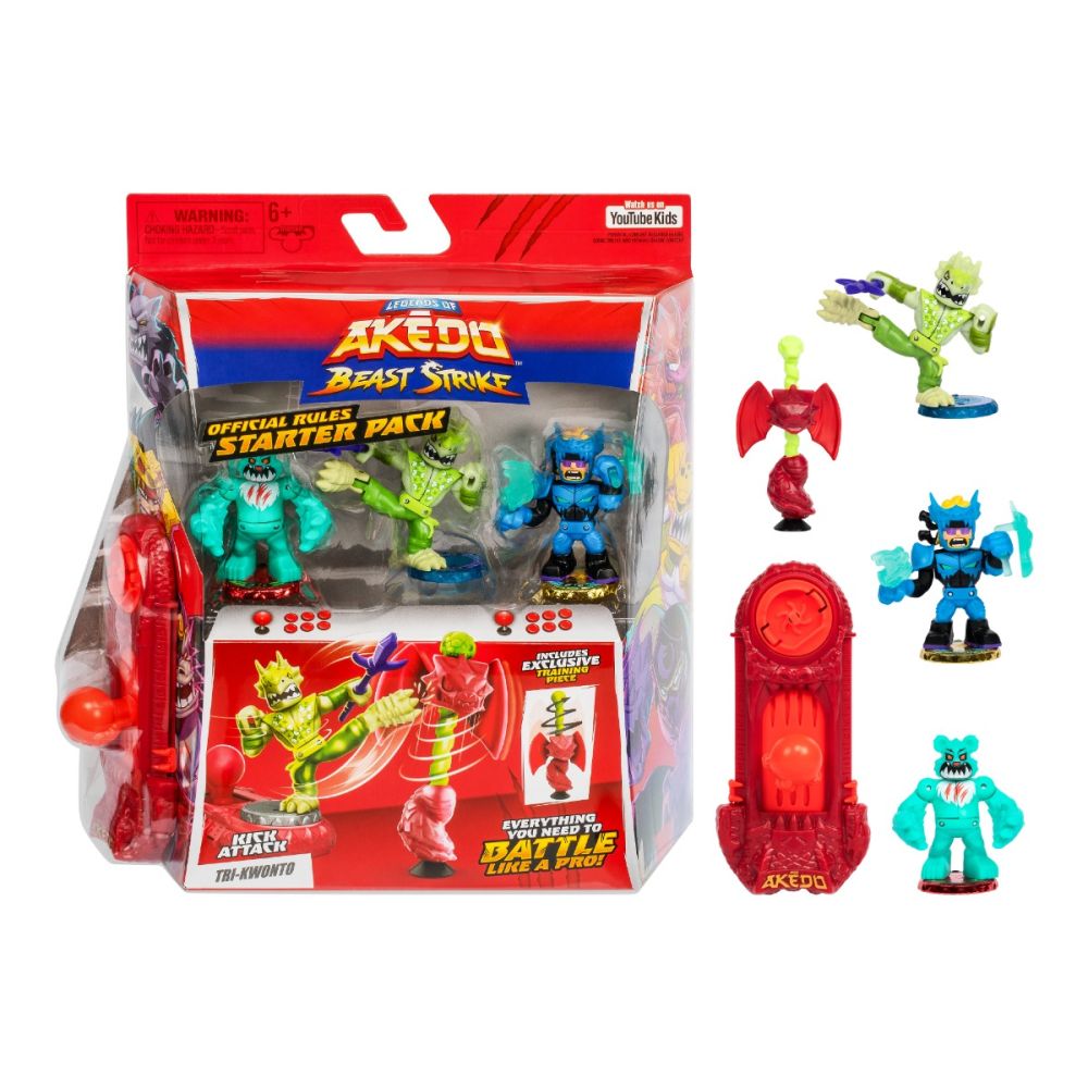 Комплект 3 фигурки, Akedo, Beast Strike, Starter Pack, Tri-Kwonto, S6