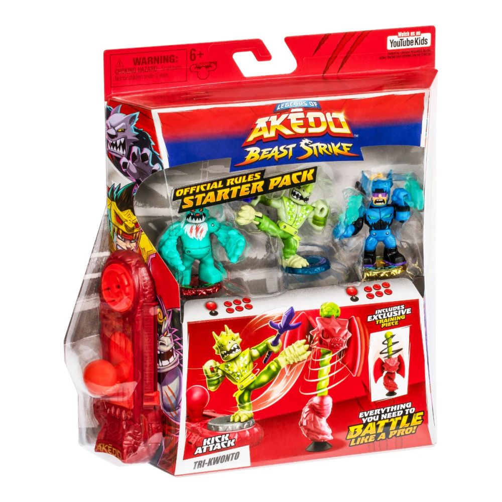Комплект 3 фигурки, Akedo, Beast Strike, Starter Pack, Tri-Kwonto, S6