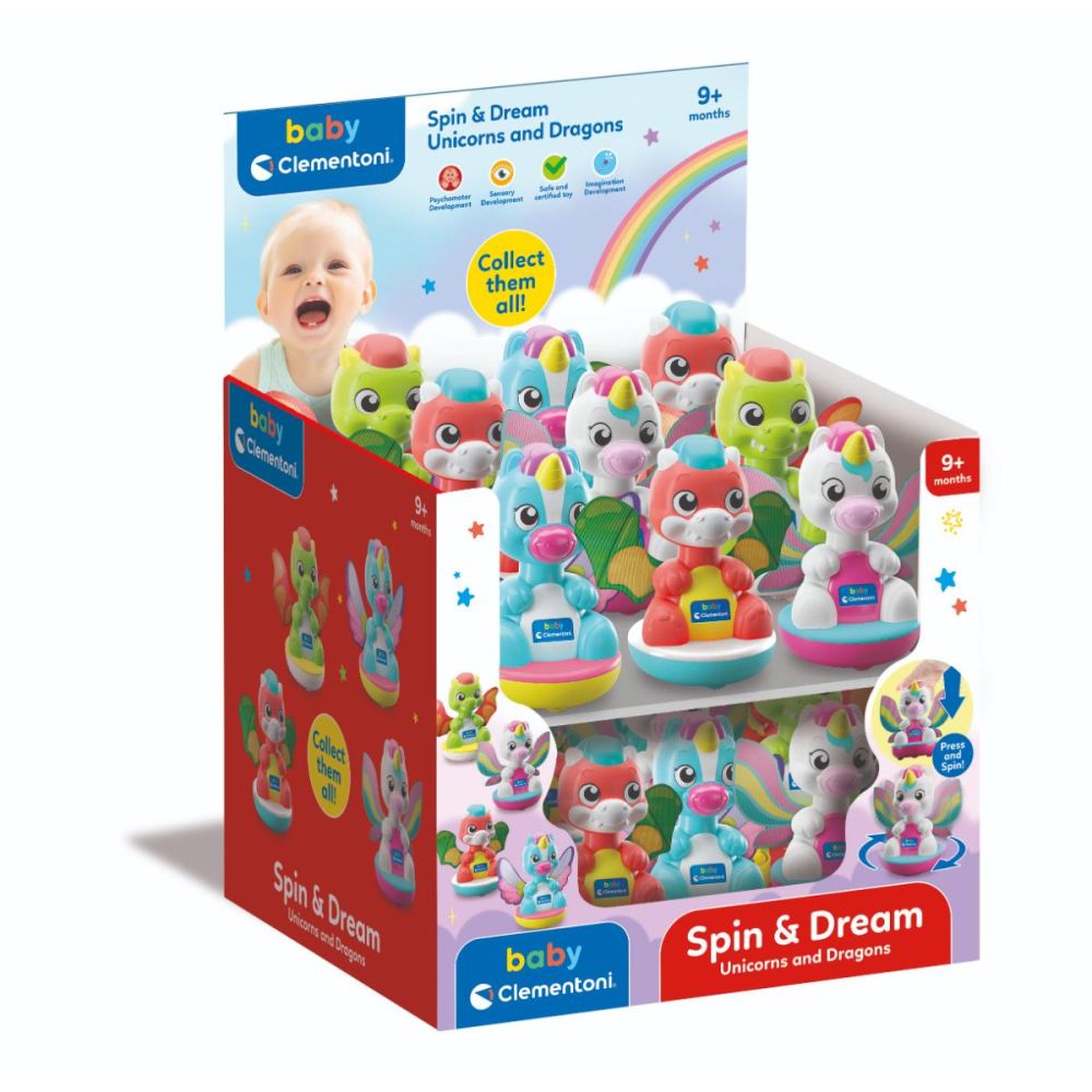 Бебешка играчка, Clementoni Baby, Spin&Dream, Еднорог и Дракон