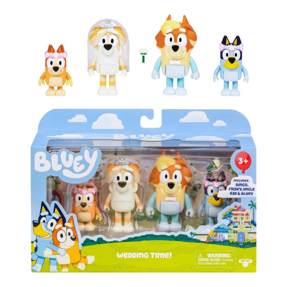 Комплект 4 фигурки, Bluey, Wedding time