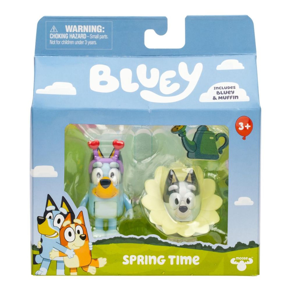 Комплект за игра с 2 фигурки, Bluey, Spring Time, Bluey и Muffin
