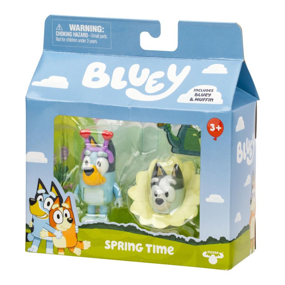 Комплект за игра с 2 фигурки, Bluey, Spring Time, Bluey и Muffin