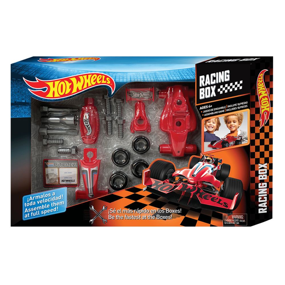 Комплект за сглобяване на количка, Racing Box, Hot Wheels, 18 части, HW223