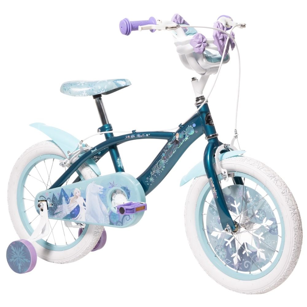 Велосипед с помощни колела, Huffy, Disney Frozen, 16 инча, Син