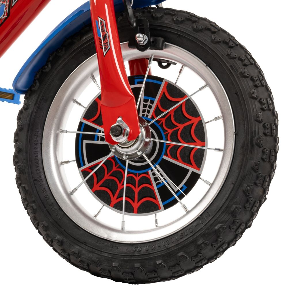 Велосипед с помощни колела, Huffy, Marvel Spiderman, 12 инча, Червено