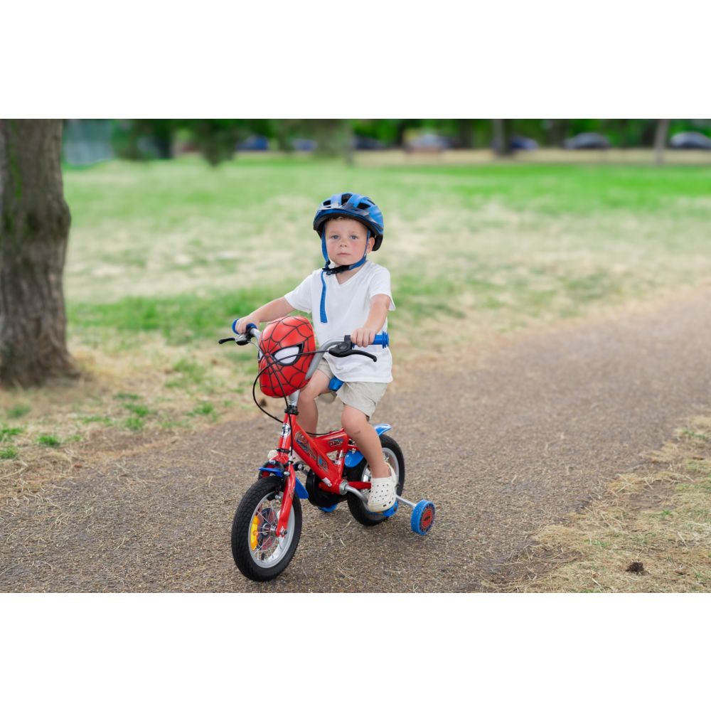 Велосипед с помощни колела, Huffy, Marvel Spiderman, 12 инча, Червено