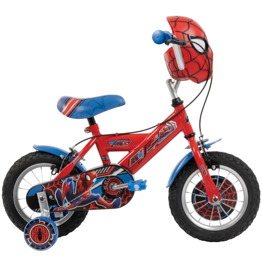 Велосипед с помощни колела, Huffy, Marvel Spiderman, 12 инча, Червено