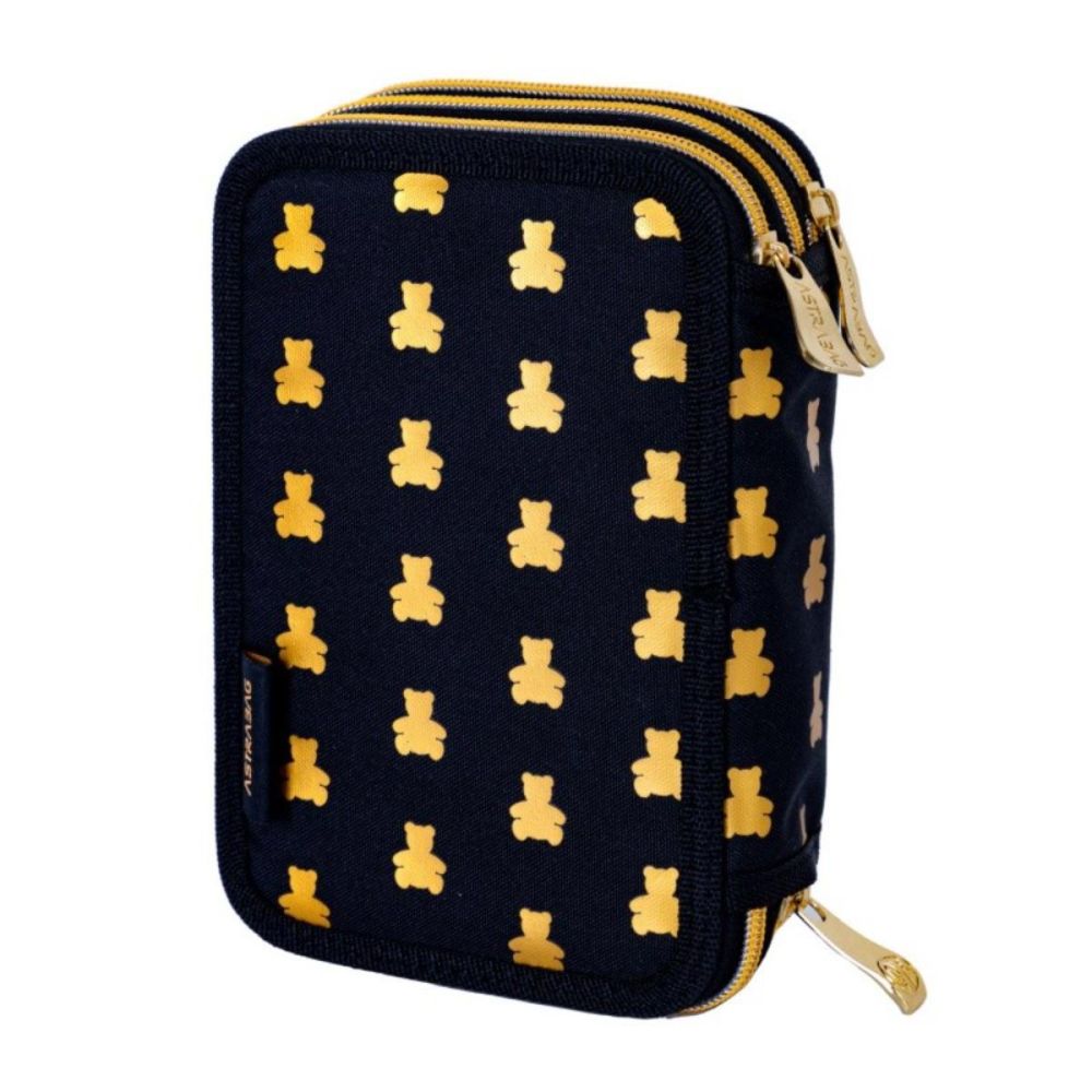 Оборудван моливник с 3 отделения, AstraBag, Golden Teddy
