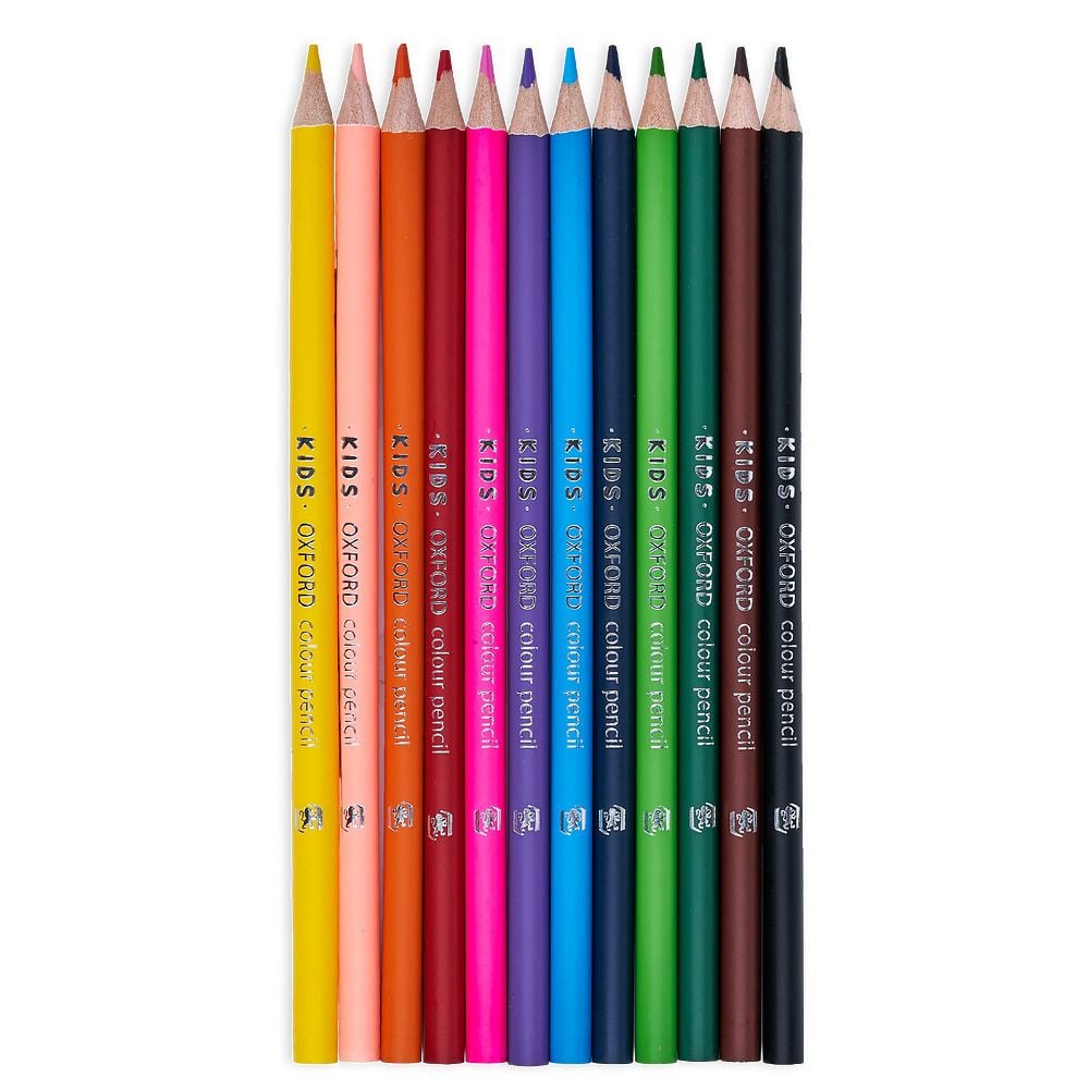 Комплект 12 цветни молива с кръгла форма, Herlitz, Oxford Kids