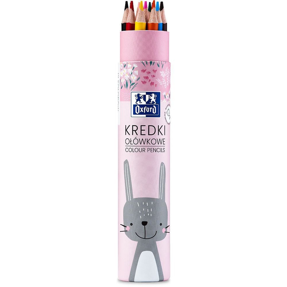 Комплект 12 цветни молива с кръгла форма, Herlitz, Oxford Kids