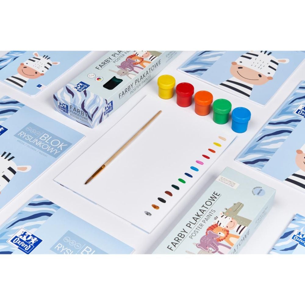 Комплект 14 гваш акварелни бои, Herlitz, Oxford Kids, Zebra, 20 мл