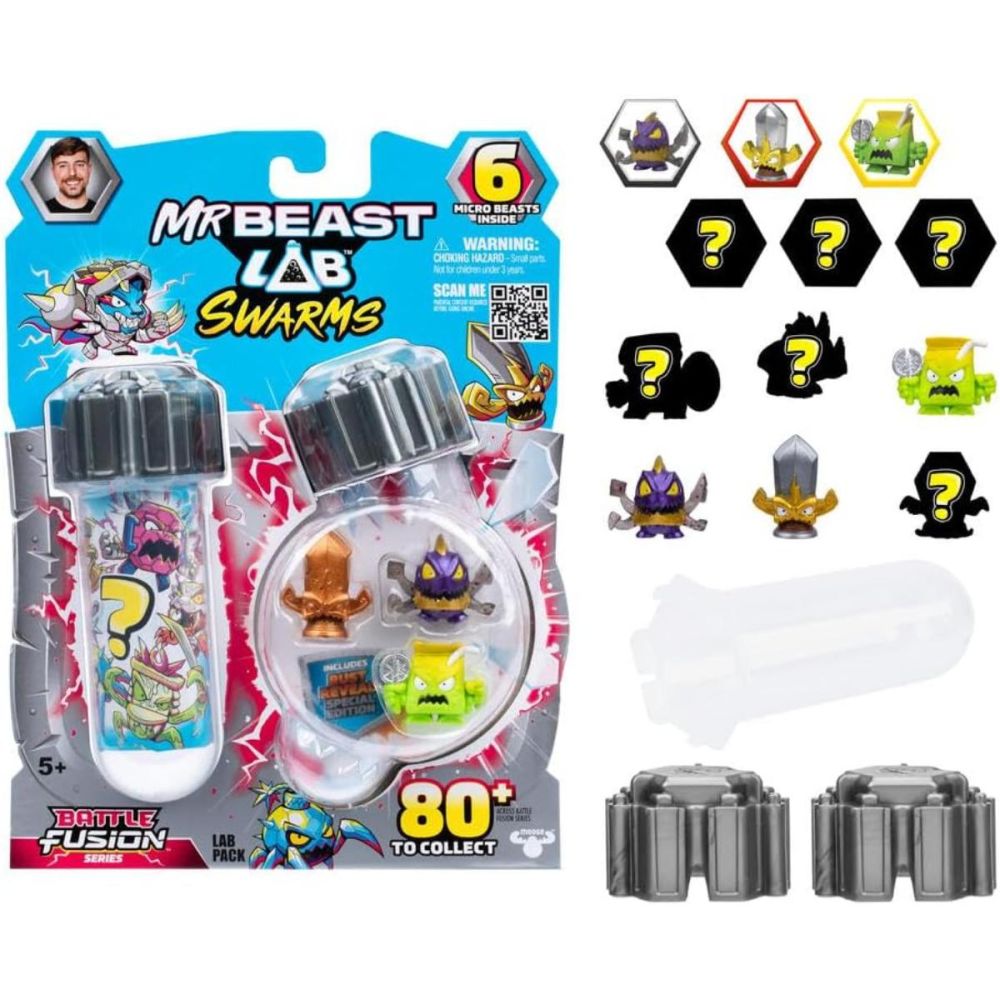 Комплект 6 фигурки, Mr Beast Lab Swarms, S4, Battle Fusion