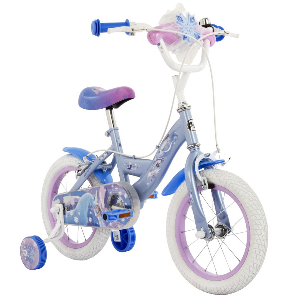 Велосипед с помощни колела, Huffy, Disney Frozen, 14 инча, Син