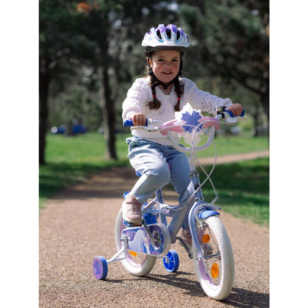 Велосипед с помощни колела, Huffy, Disney Frozen, 14 инча, Син