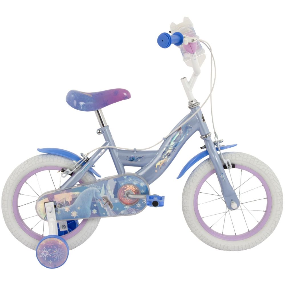 Велосипед с помощни колела, Huffy, Disney Frozen, 14 инча, Син