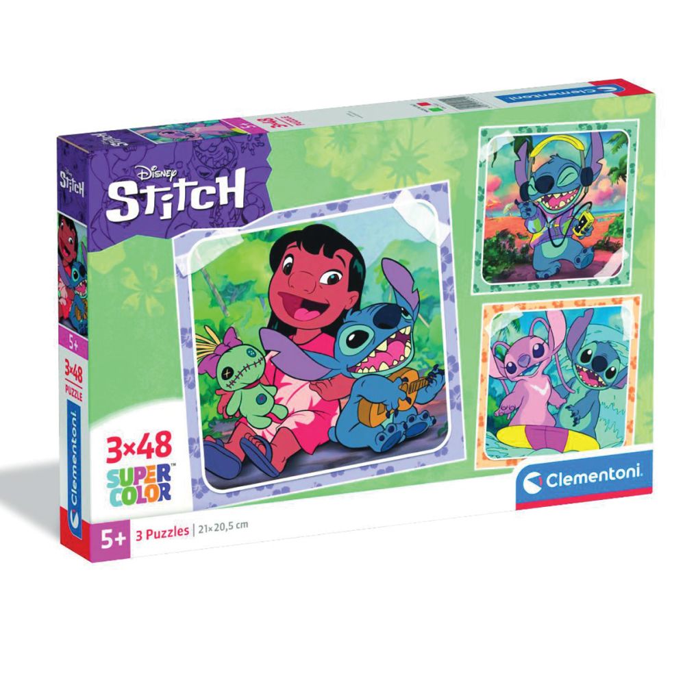 Пъзел Clementoni, Disney Stitch, 3 x 48 части