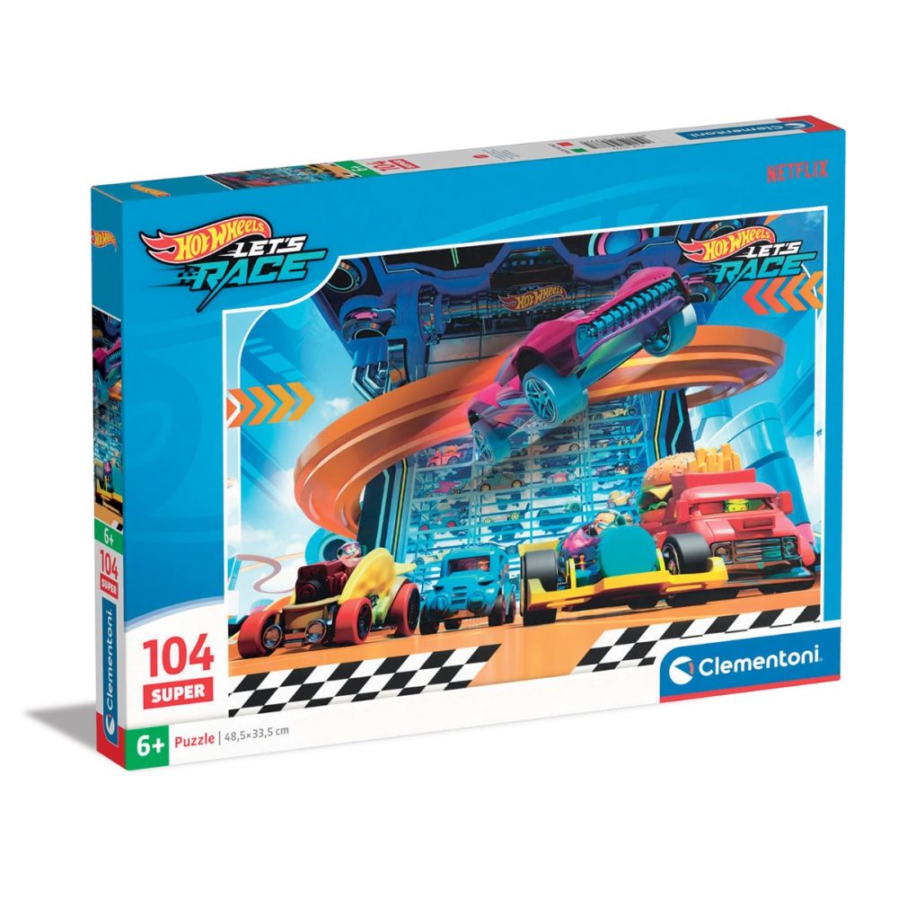 Пъзел Clementoni, Hot Wheels, Super, 104 части