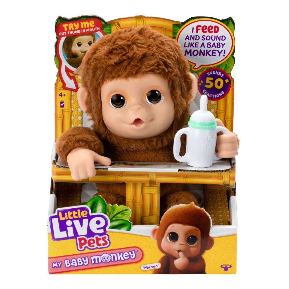 Интерактивна плюшена играчка, Little Live Pets, My Baby Monkey, Mango