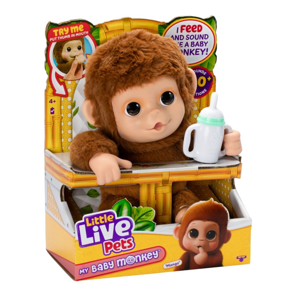 Интерактивна плюшена играчка, Little Live Pets, My Baby Monkey, Mango