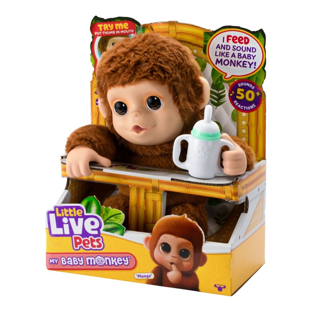 Интерактивна плюшена играчка, Little Live Pets, My Baby Monkey, Mango