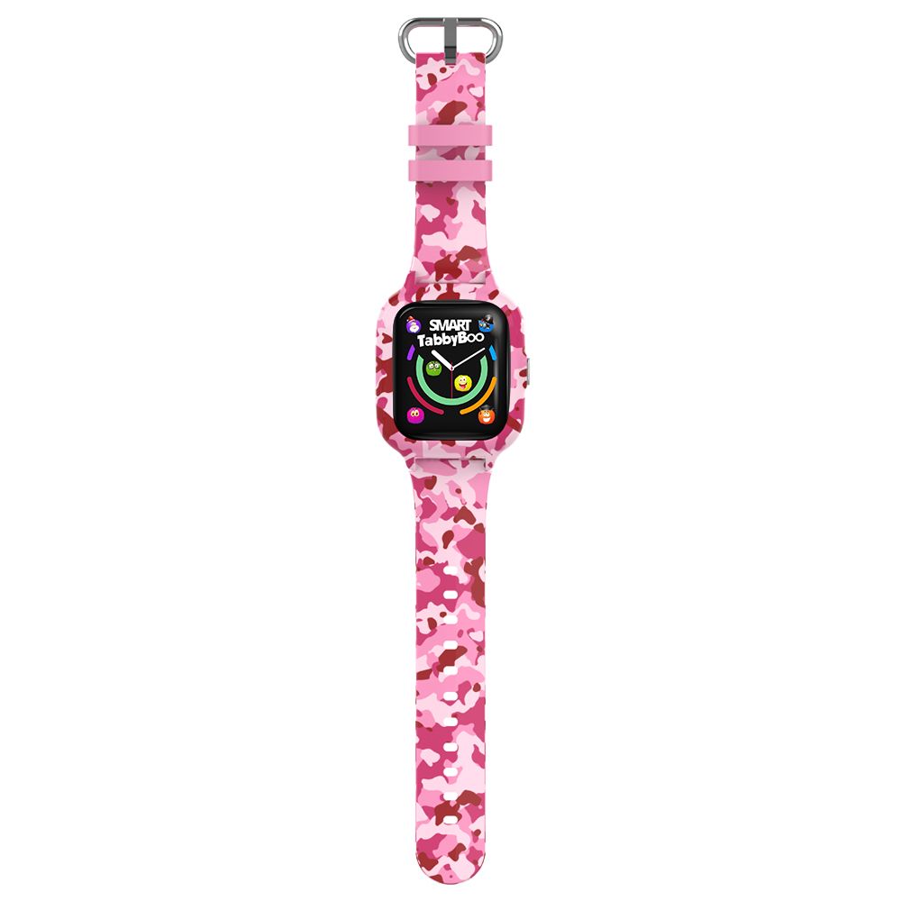 Часовник smartwatch, Tabby Boo, 4G, GPS, Camera HD, Екран 1.4 инча, Camouflage Pink
