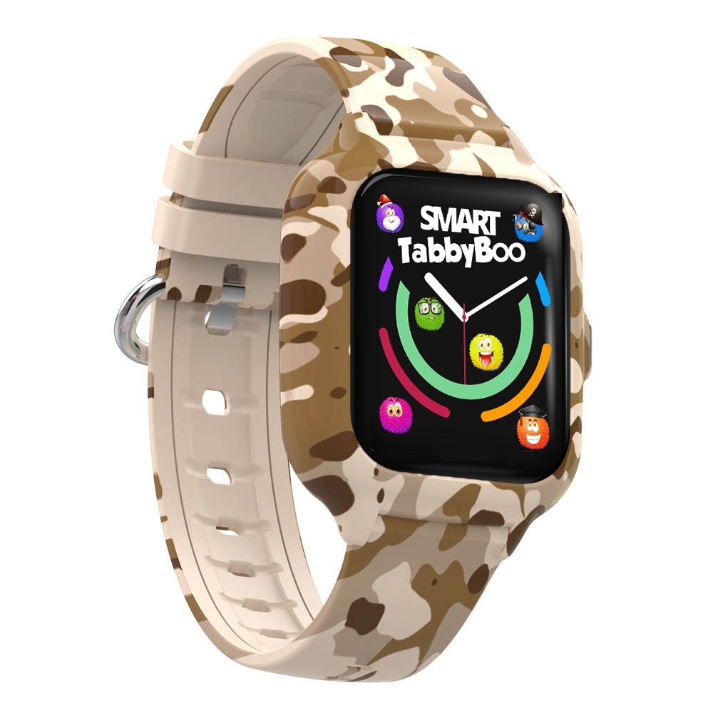 Часовник smartwatch, Tabby Boo, 4G, GPS, Екран 1.4 инча, Camouflage Brown