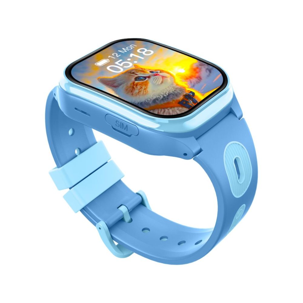 Часовник smartwatch, Tabby Boo, Smartwatch Vision, 4G, GPS, Екран HD Curbat 2 инча, Blue
