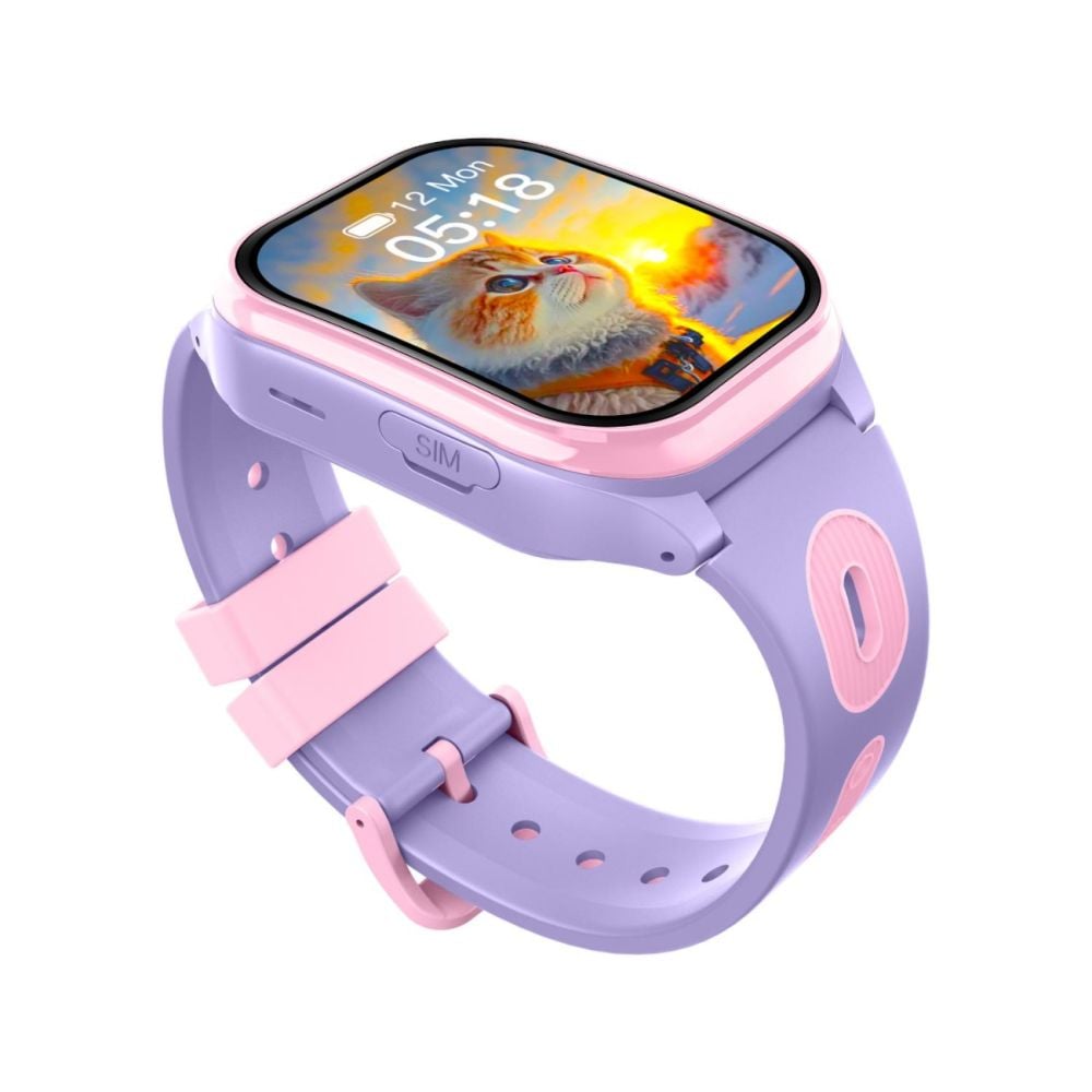 Часовник smartwatch, Tabby Boo, Smartwatch Vision, 4G, GPS, Екран HD Curbat 2 инча, Purple