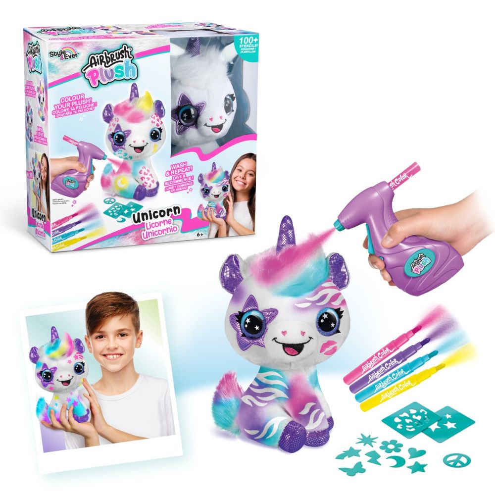 Креативен комплект за игра, Airbrush Plush, Оцветете еднорога