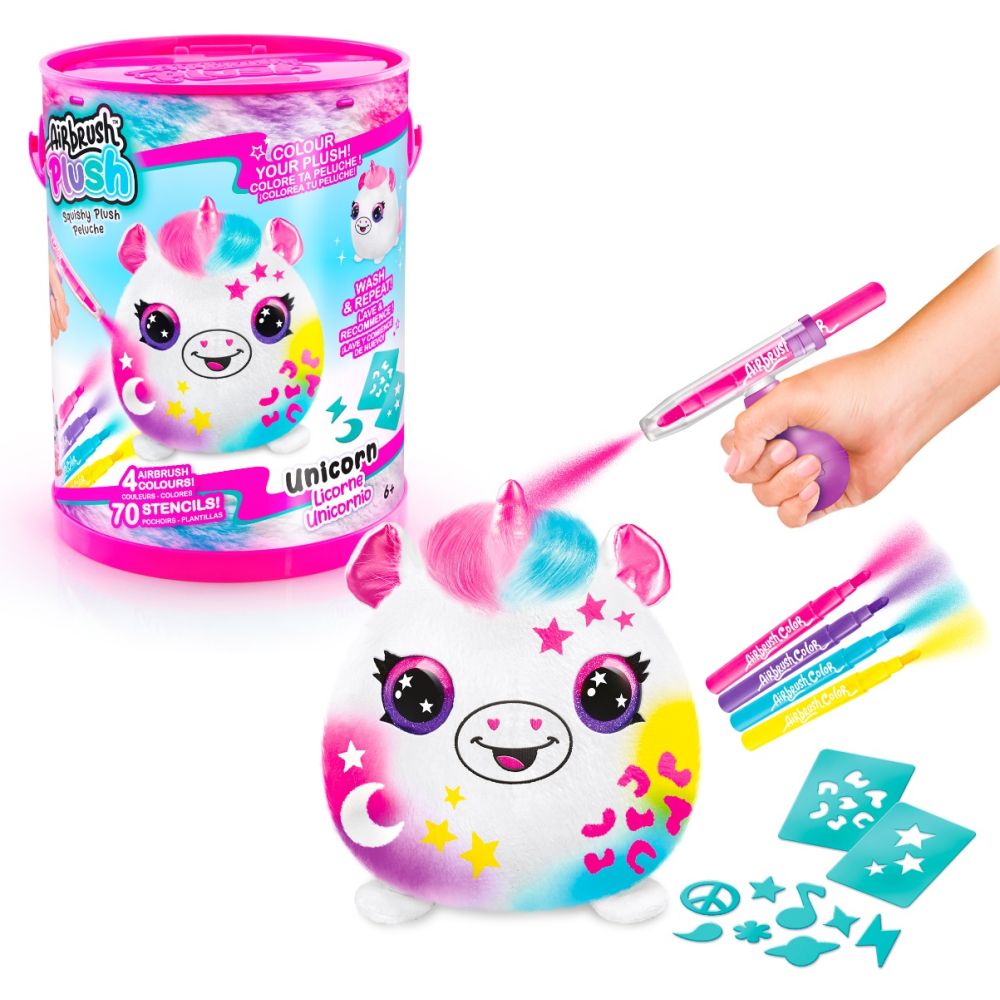 Плюшена играчка за оцветяване, Airbrush Plush, Squishy Plush, Еднорог