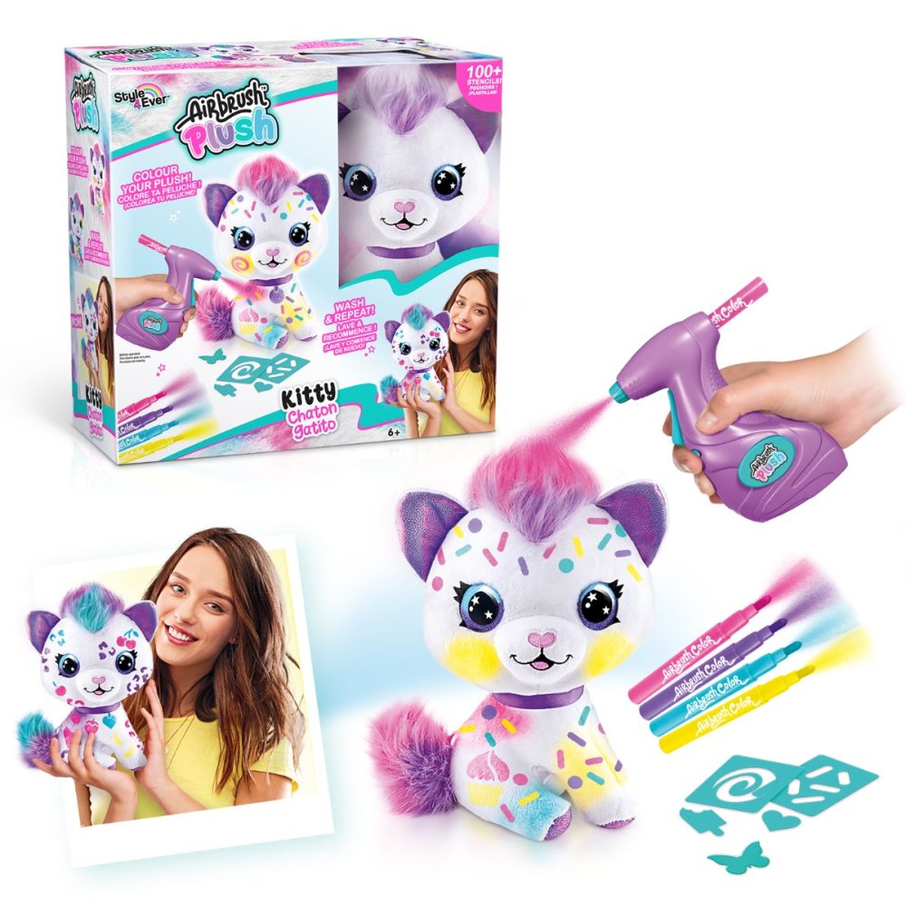 Плюшена играчка за оцветяване, Airbrush Plush, Kitty