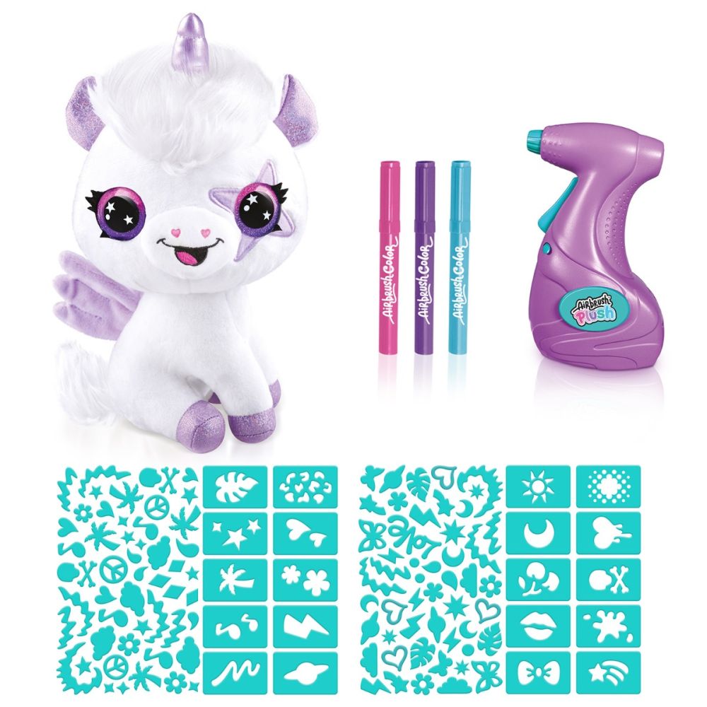 Плюшена играчка за оцветяване, Airbrush Plush, Glow in the dark, Magic Unicorn