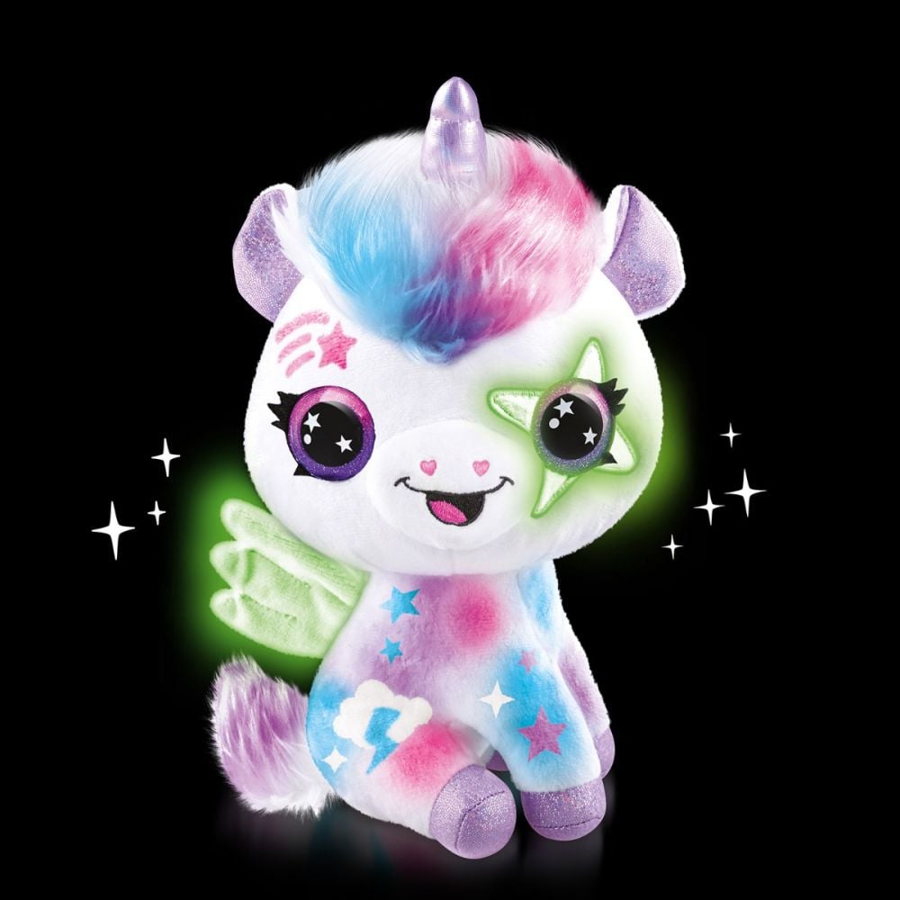 Плюшена играчка за оцветяване, Airbrush Plush, Glow in the dark, Magic Unicorn