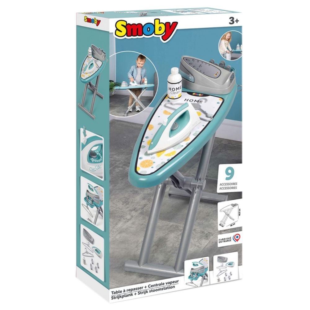 Комплект маса с ютия за гладене, Smoby, 9 аксесоара