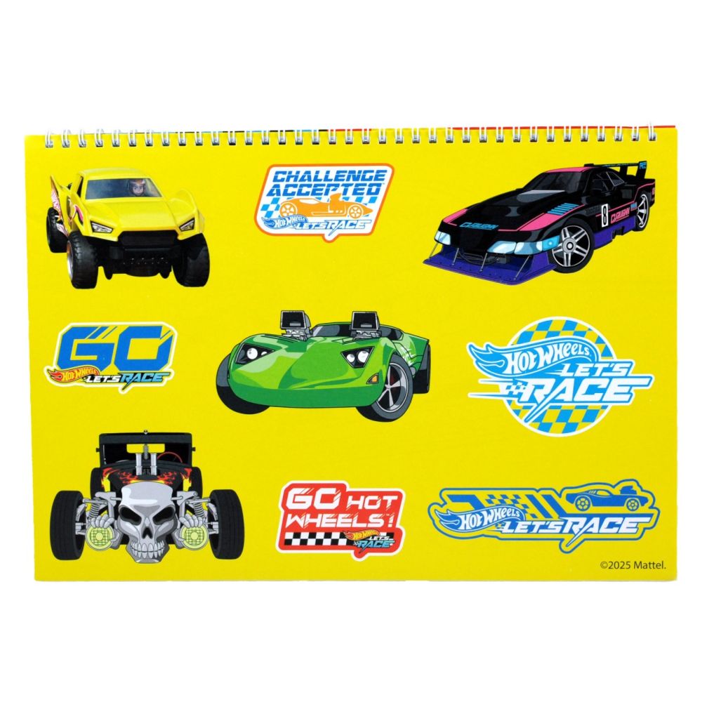 Скицник за рисуване със стикери, Hot Wheels, Challenge Accepted, 40 листа