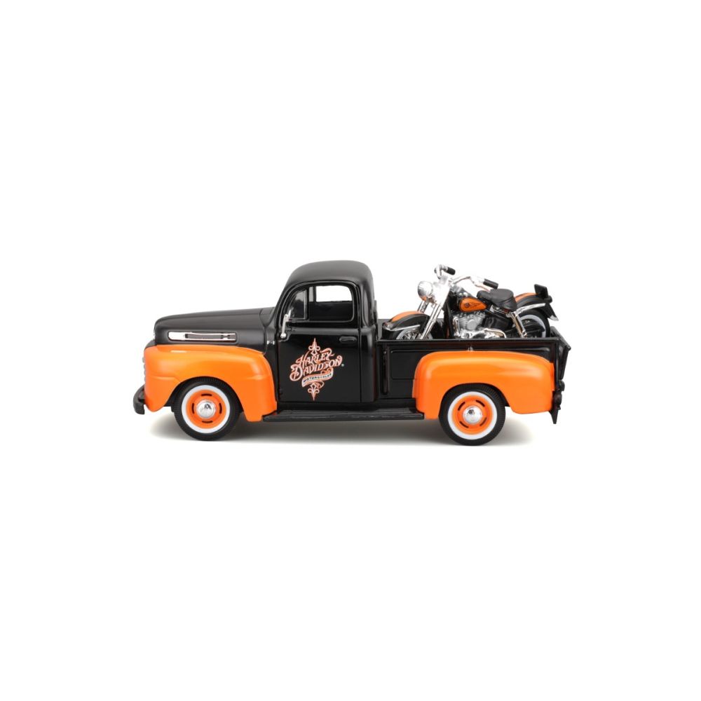 Комплект кола и мотоциклет, Maisto, H-D Custom, 1948 Ford F1 Pick Up и 1958 FLH Duo Glide, 1:24