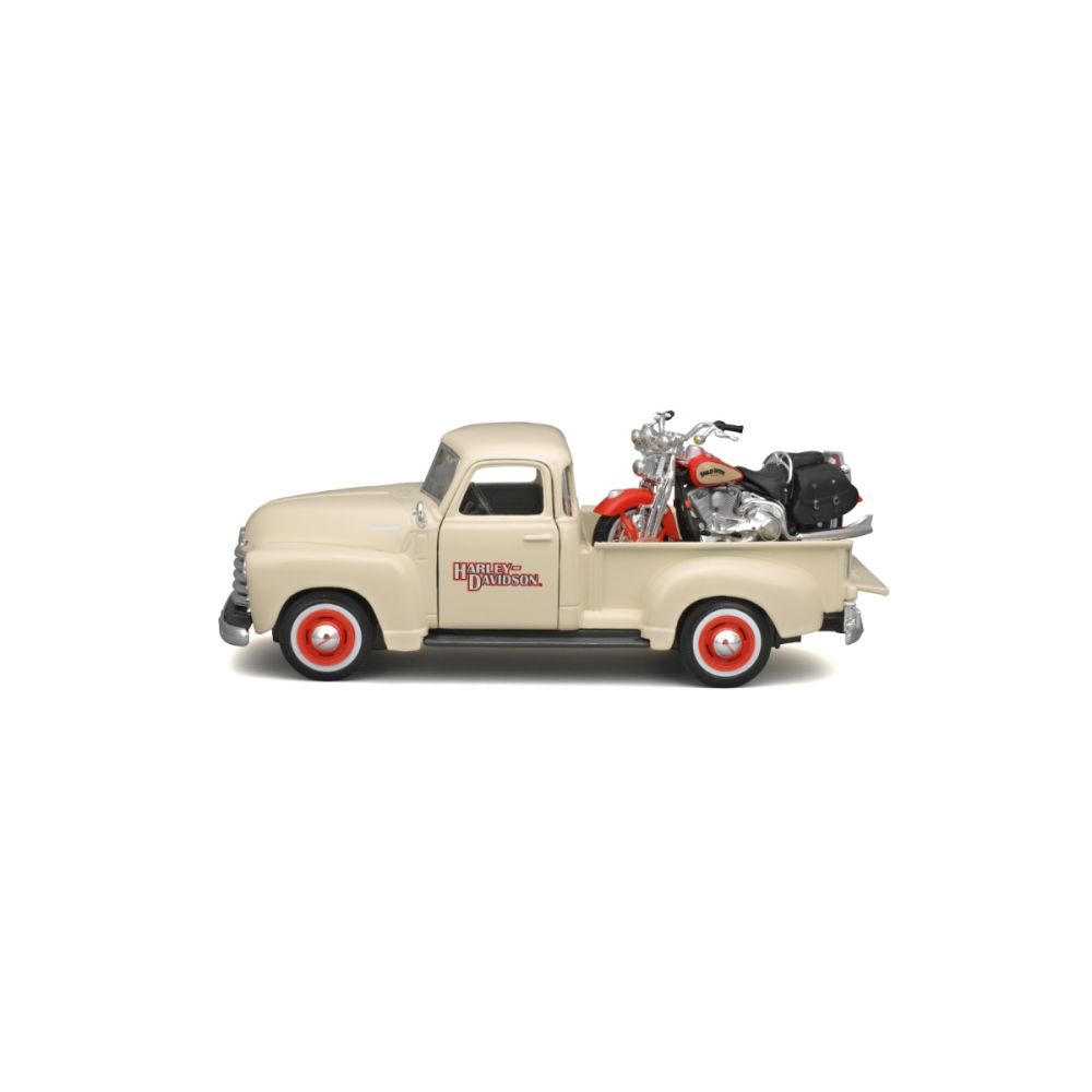Комплект кола и мотоциклет, Maisto, H-D Custom, 1950 Chevrolet 3100 Pick Up 1:25 и 2001 FLSTS Heritage Springer, 1:24