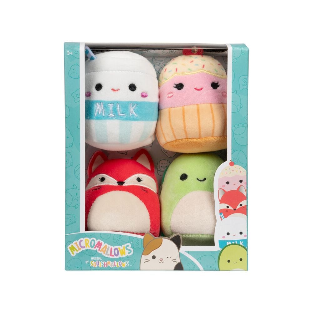 Комплект 4 плюшени играчки, Squishmallows, Micromallows
