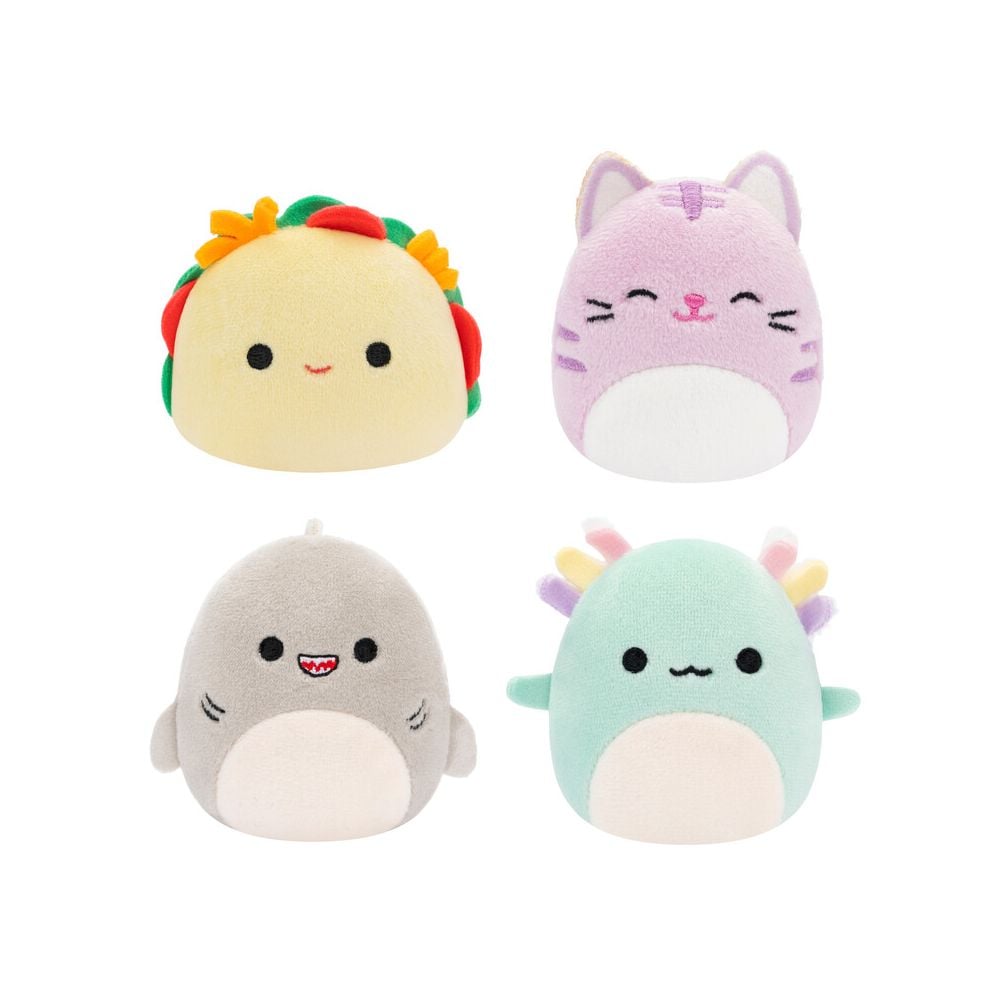 Комплект 4 плюшени играчки, Squishmallows, Micromallows