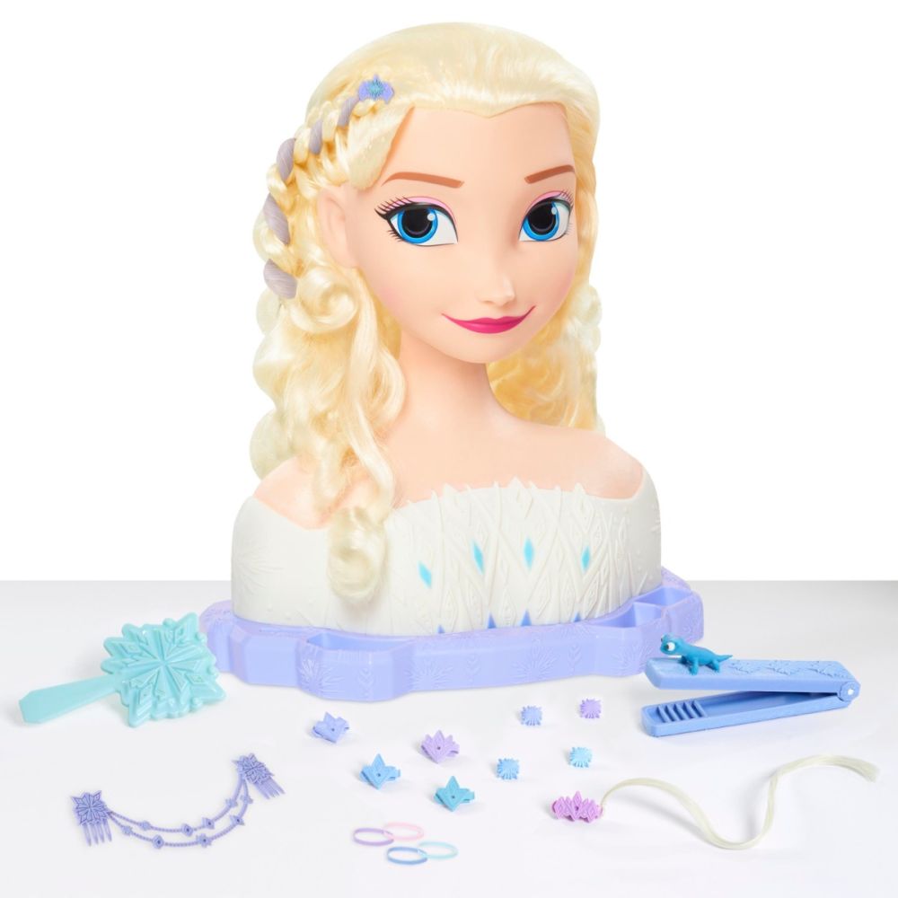 Манекен за прически с аксесоари, Styling Head, Елза Frozen, 18 части