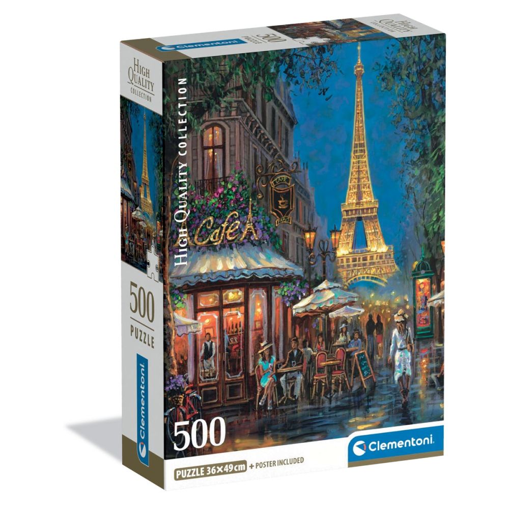Пъзел Clementoni, Night at the Eiffel Cafe, 500 части