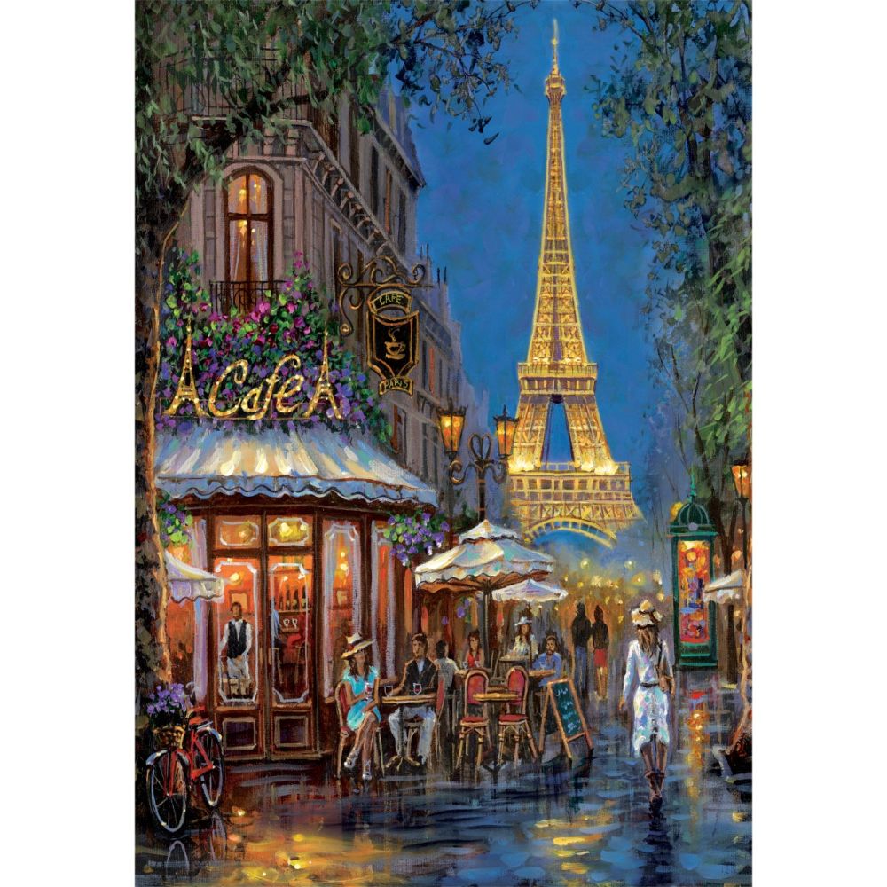 Пъзел Clementoni, Night at the Eiffel Cafe, 500 части