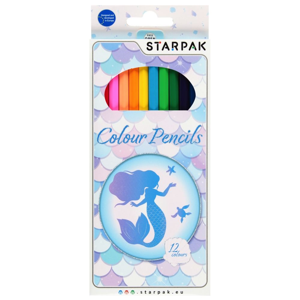 Цветни моливи, Starpak, Mermaid, 12 броя